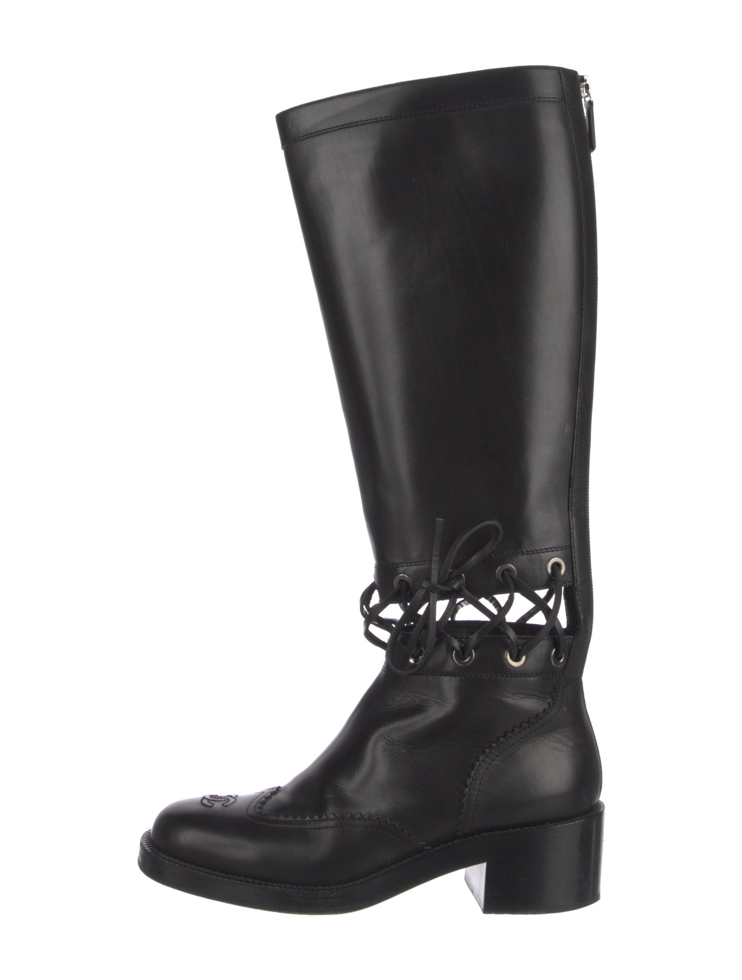 Chanel 2016 Interlocking CC Logo Riding Boots